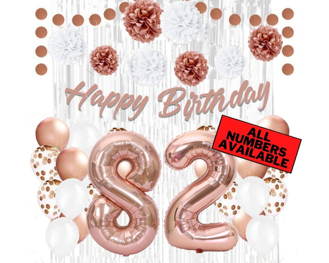 Oro rosa 82 cumpleaños decoraciones para las mujeres 40