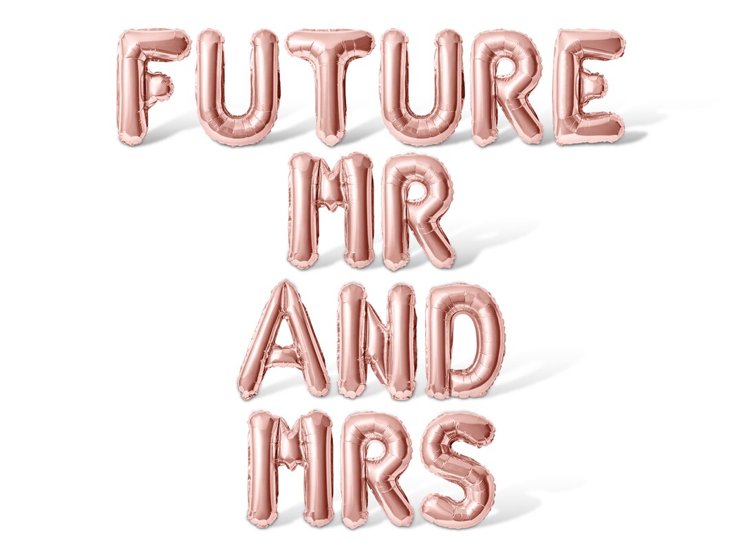 Future Mr and Mrs Letter Balloon Banner - 10 Color Options - Party ...