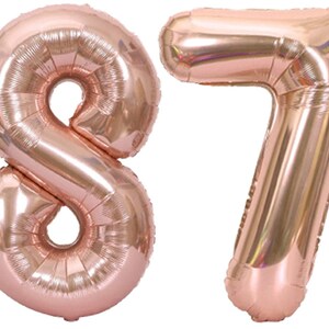 Rose Gold Confetti Balloons - 16 Pack 12-inch Latex For 87th Birthday Party