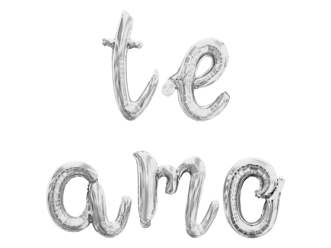 TE AMO Cursive Letter Balloon Banner Gold, Rose Gold & Silver