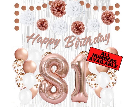 VSHILI Velas De Cumpleaños 81, Velas De Pastel 81, Velas Rosas De Feliz Cumpleaños Número 81, Decoraciones Para Tartas Para Fiestas, Hombres Y Mujeres