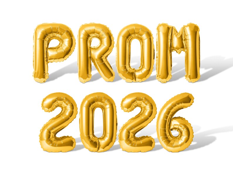 PROM 2026 Letter Balloon Banner - 10 Color Options - Prom Party ...