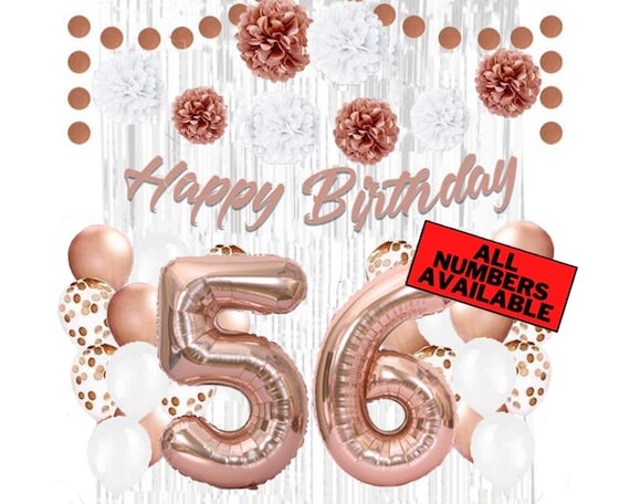 Paper & Party Supplies 56th Party Decor for Women 56th Birthday Party ...