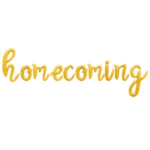 HOMECOMING Cursive Letter Balloon Banner - Gold, Rose Gold & Silver ...