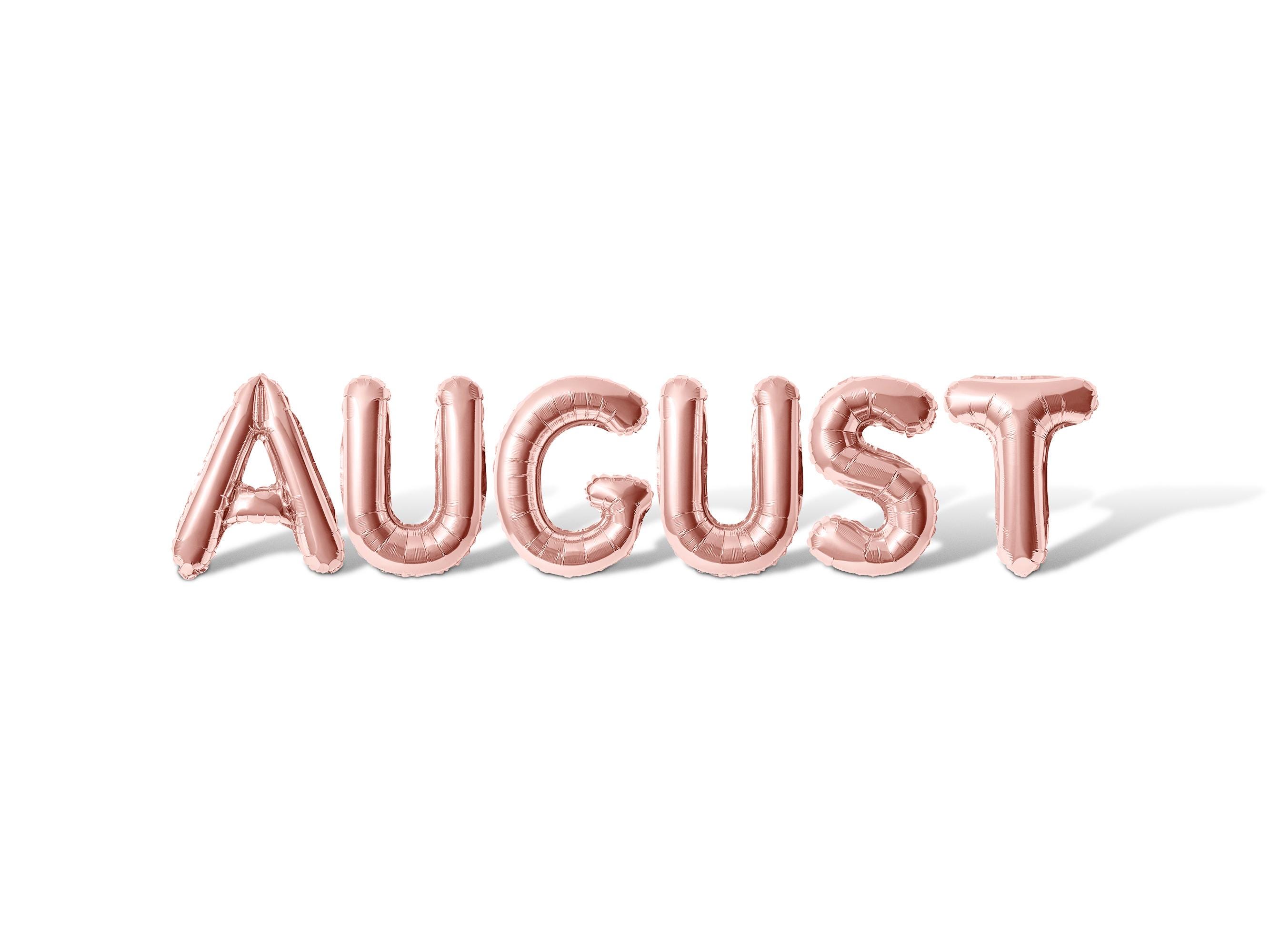 AUGUST Letter Balloon Banner - 10 Color Options - August Birthday Party ...
