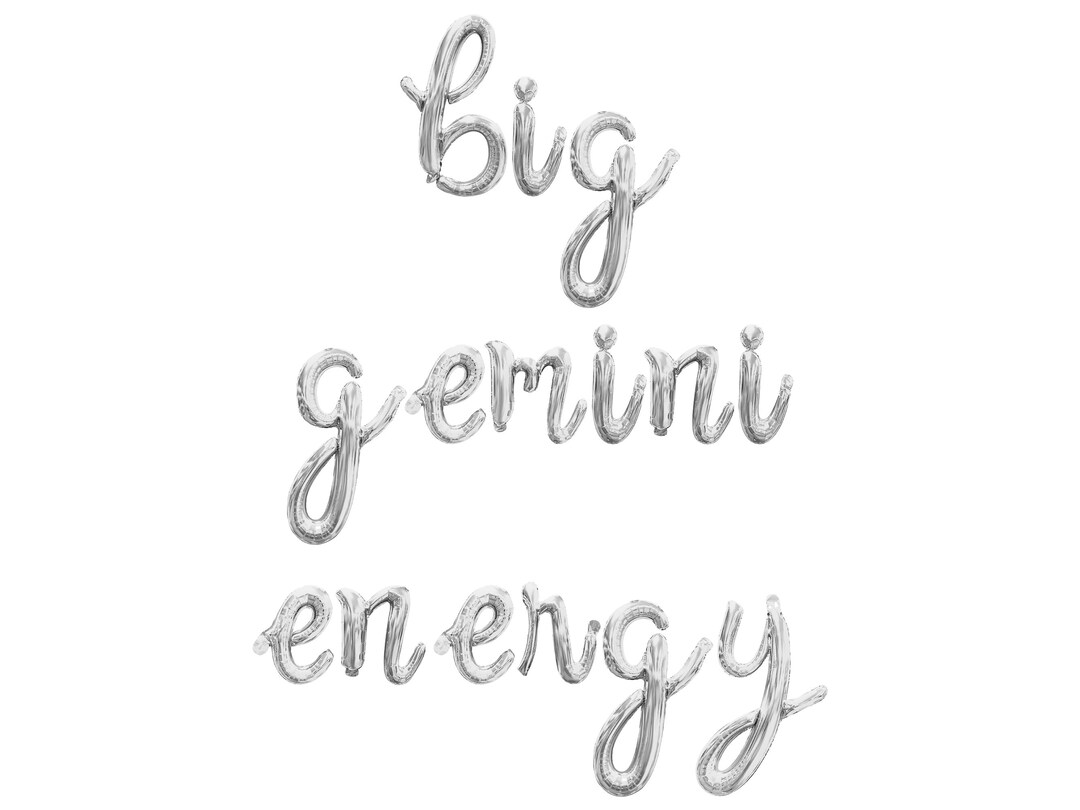 Energy Cursive BIG GEMINI ENERGY Cursive Script Letter Balloon Banner Gold, Rose Gold ...