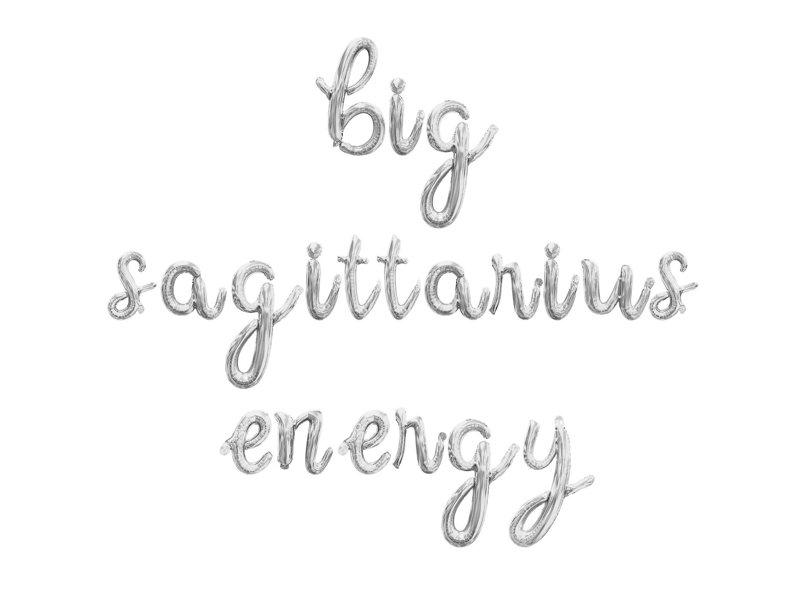 BIG SAGITTARIUS ENERGY Cursive Script Letter Balloon Banner - Gold ...