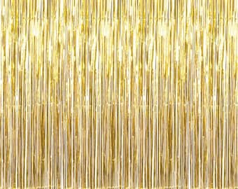 3.2 ft x 9.8 ft Metallic Tinsel Foil Fringe Curtains for Party Photo Backdrop Wedding Decor