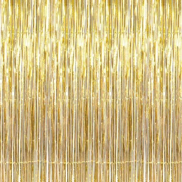 3.2 ft x 9.8 ft Metallic Tinsel Foil Fringe Curtains for Party Photo Backdrop Wedding Decor