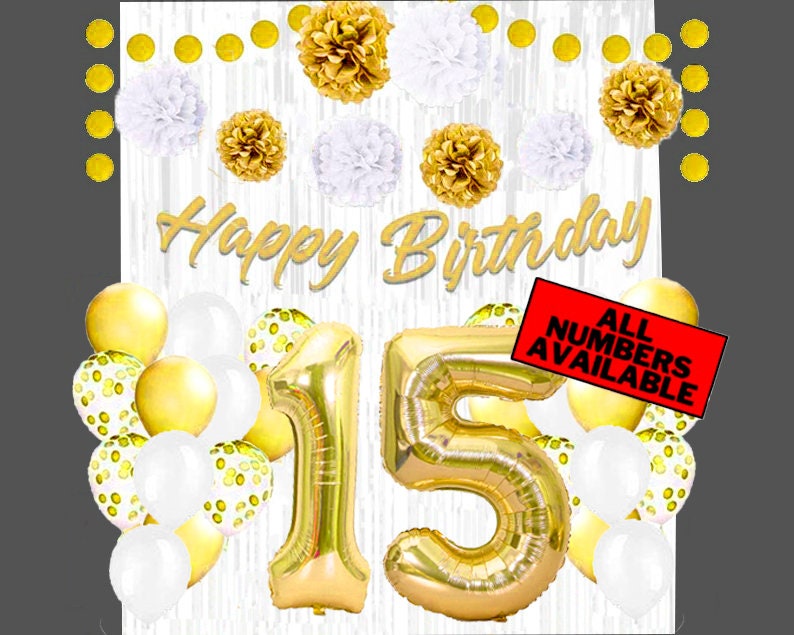 15. Geburtstag Dekorationen Roségold – Set Mit Banner, Luftballons, Konfetti & Folienballons Für Mädchen