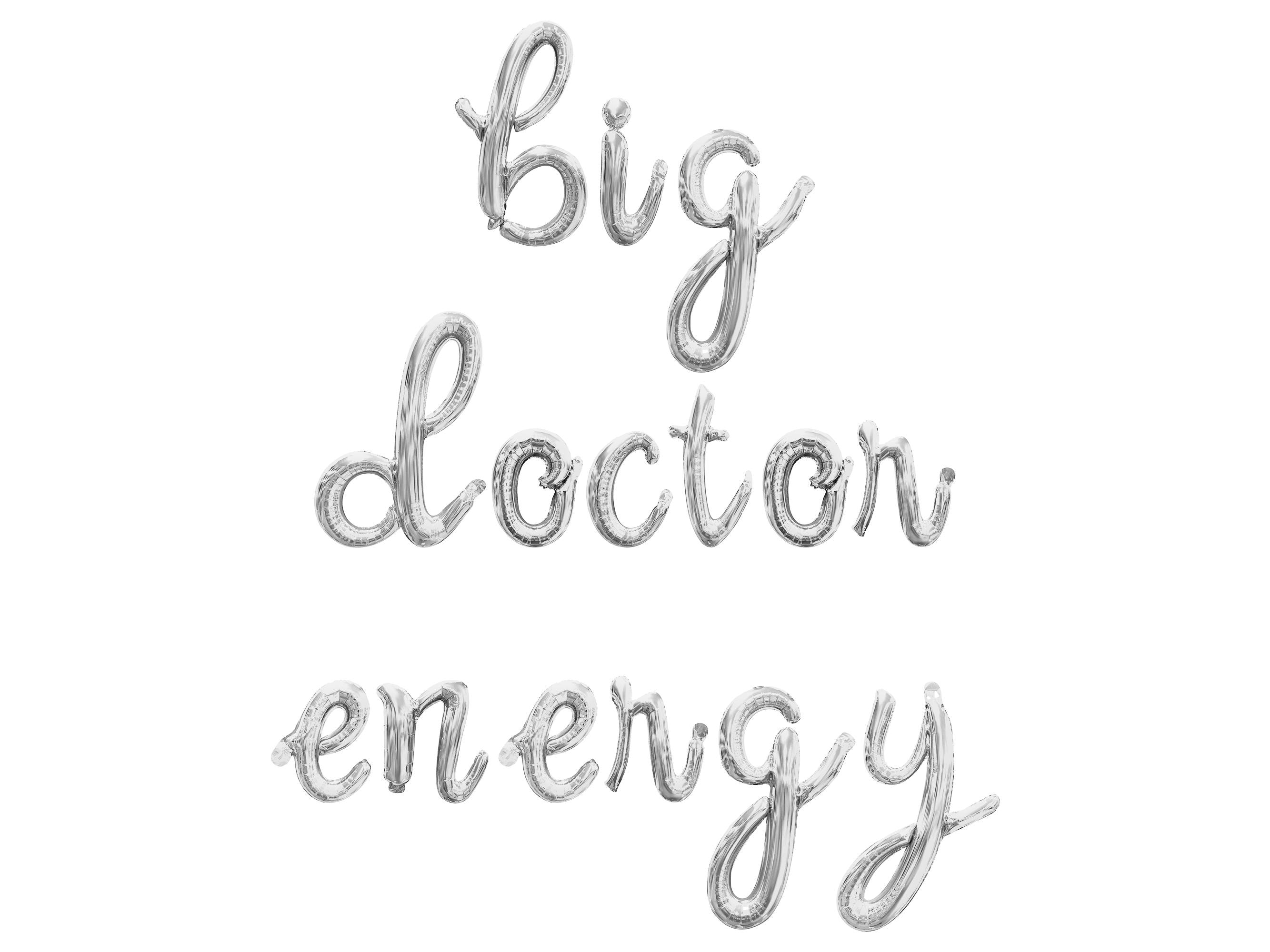 Energy Cursive BIG DOCTOR ENERGY Cursive Letter Balloon Banner - Gold, Rose Gold ...