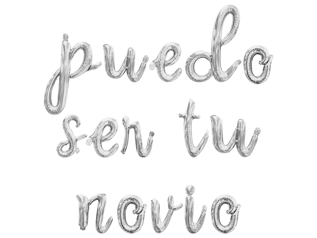 Puedo Ser Tu Novio Cursive Letter Balloon Banner - Gold, Rose Gold ...