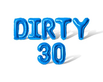 I AM 30 ES Foil Balloon Set - 16 Inch Letters, Multicolor, For Dirty 30 Birthday Decor - View #4