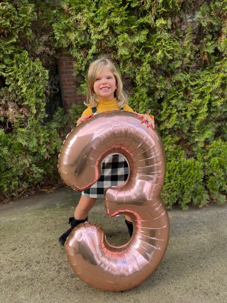 40 Inch Rose Gold Jumbo Number Balloons Huge Giant Foil Mylar Number Balloons for Birthday Party or Photo Shoot Self-Sealing Balloons image 4