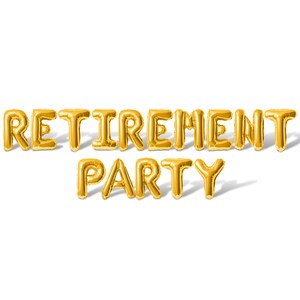 RETIREMENT PARTY Balloon Banner - Gold, Rose Gold, Silver, Black, Blue & Pink Retirement Party Decorations - DIY Retirement Decorations