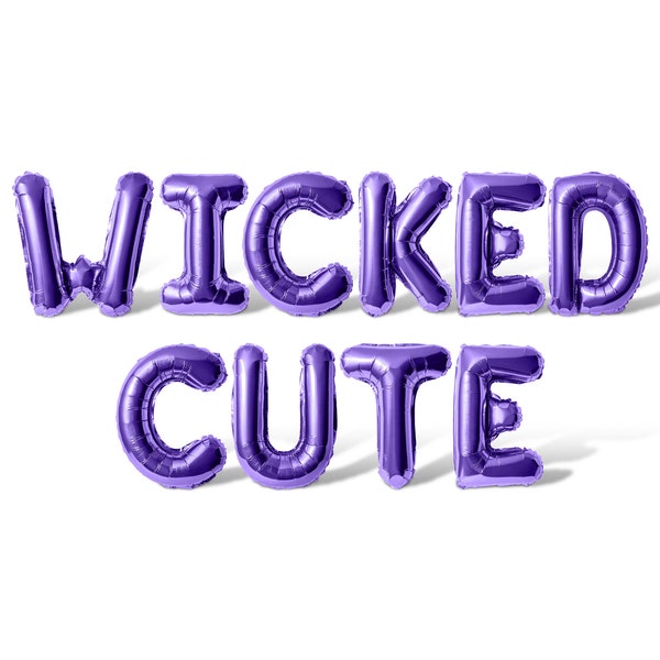 WICKED CUTE Letter Balloon Banner - 10 Color Options - Halloween Party Decorations - 16" Balloons Party Supply Home And Office Decor