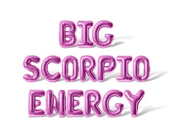 Big Scorpius Energy Banner – Happy Birthday Deko Mit Glitzer, Sternzeichen Skorpion Motiv