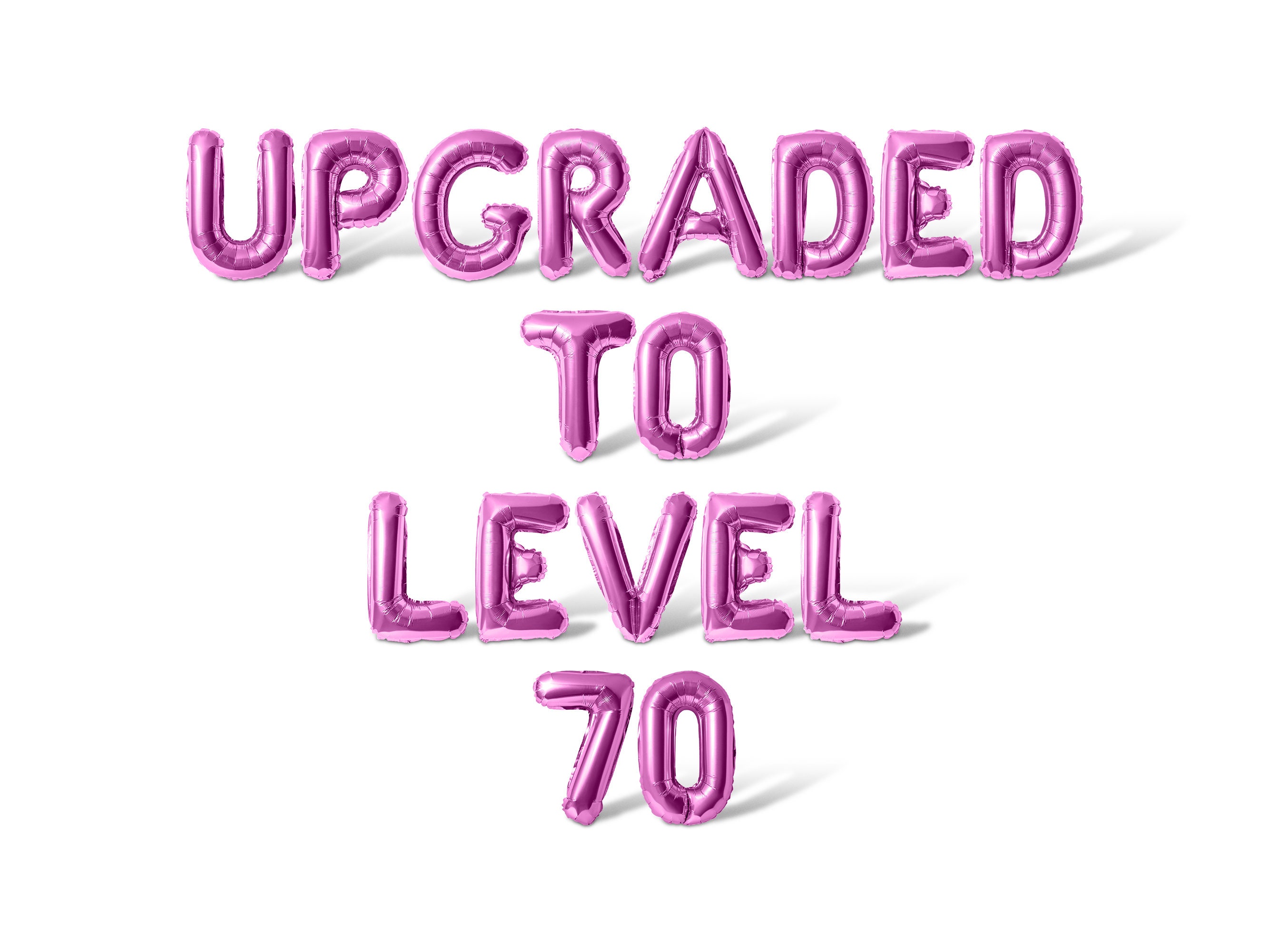 70 Rank UPGRADED TO LEVEL 70 Letter & Number Balloon Banner - 10 Color Options ...
