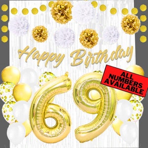 '69 Year Loved' Geburtstags-Banner – Rotes Glitzer-Banner, Buchstaben Je 12,7 Cm Hoch, Party-Dekoration
