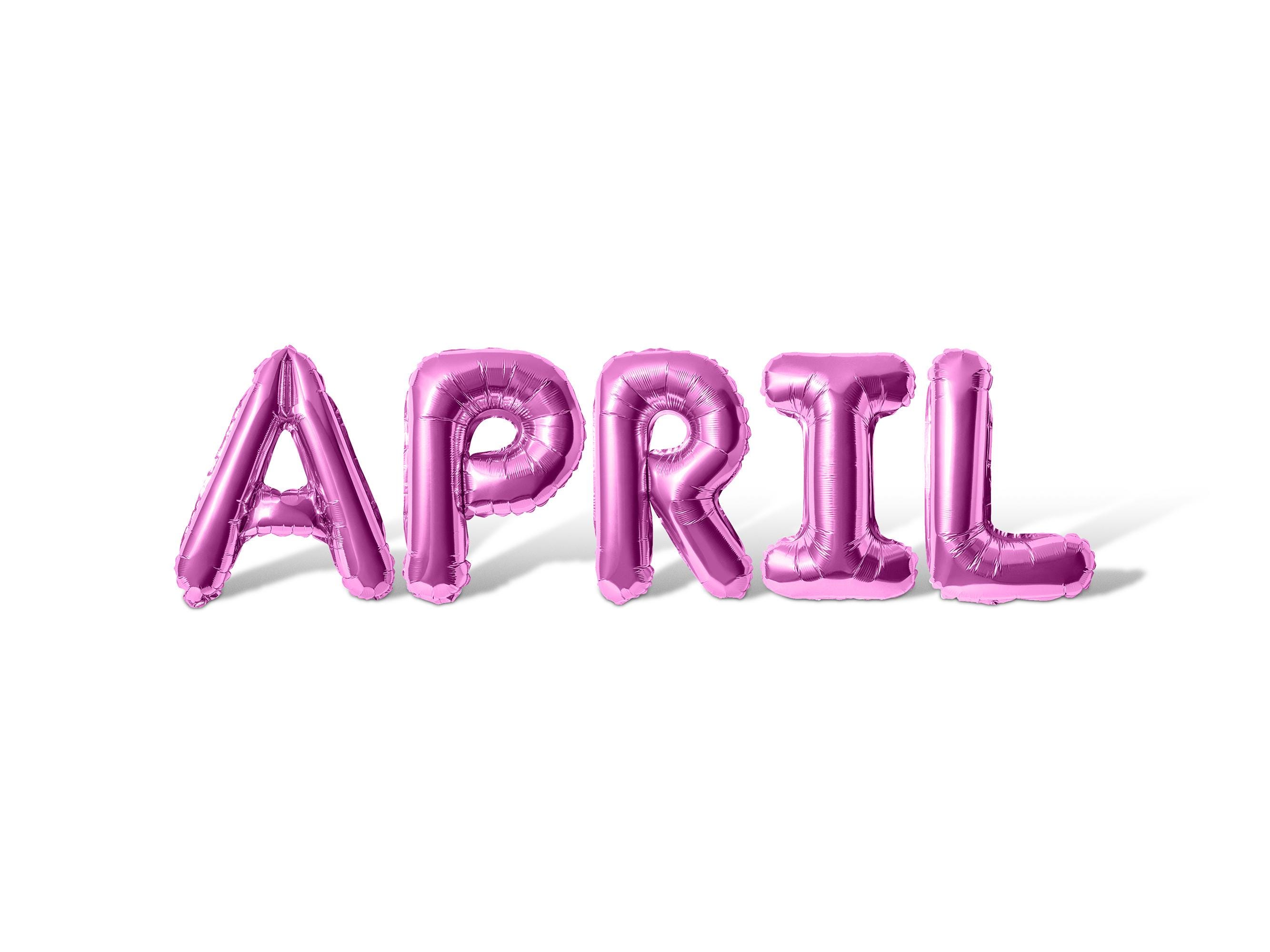 APRIL Letter Balloon Banner - 10 Color Options - April Birthday Party ...