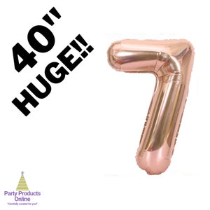 40 Inch Rose Gold Jumbo Number Balloons Huge Giant Foil Mylar Number Balloons for Birthday Party or Photo Shoot Self-Sealing Balloons image 8