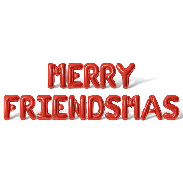 MERRY FRIENDSMAS Letter Balloon Banner - 10 Colors To Choose From - Christmas Party Decorations - DIY Christmas Decorations