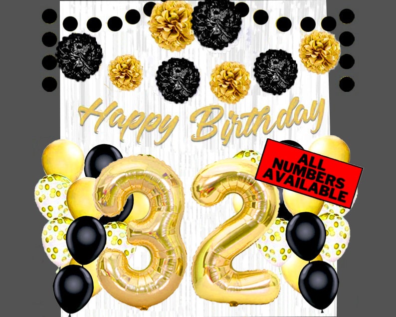 MAGJUCHE Rose Gold 32nd Birthday Card, Laser Cut Glitter Woman Age 32...