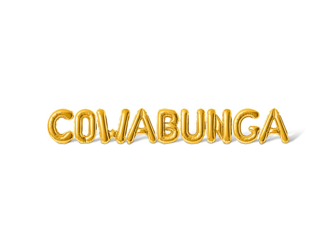 COWABUNGA Letter Balloon Banner - 10 Color Options - Birthday Party ...
