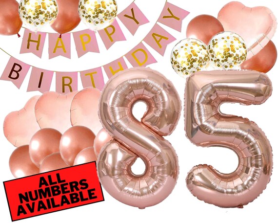 85th Birthday Decorations for Her Pink and Rose Gold 85th - Etsy