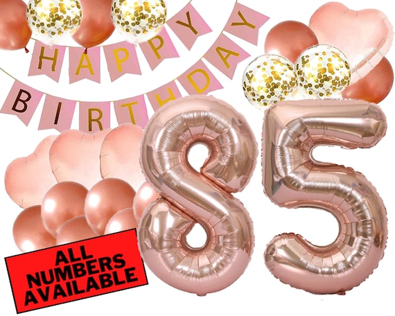 85th Birthday Decorations for Her Pink and Rose Gold 85th - Etsy