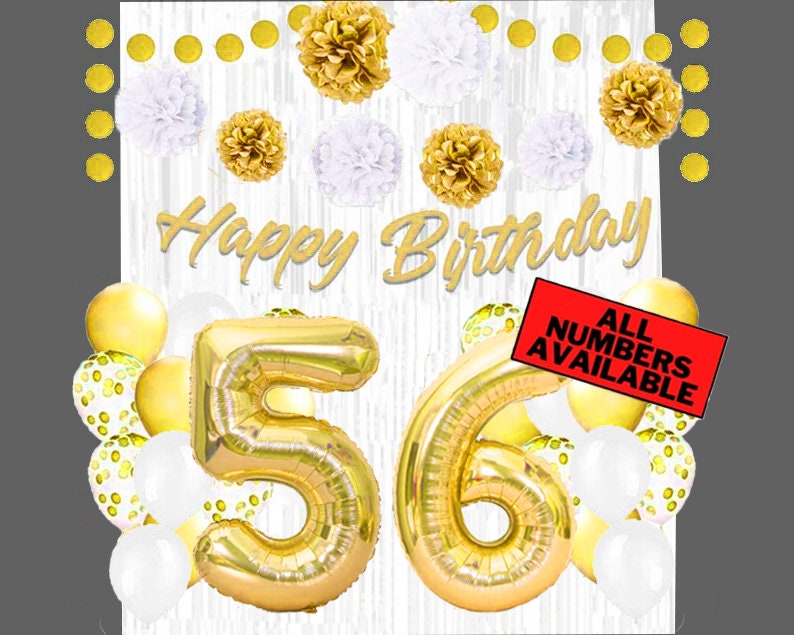 Paper & Party Supplies 56th Party Decor for Women 56th Birthday Party ...