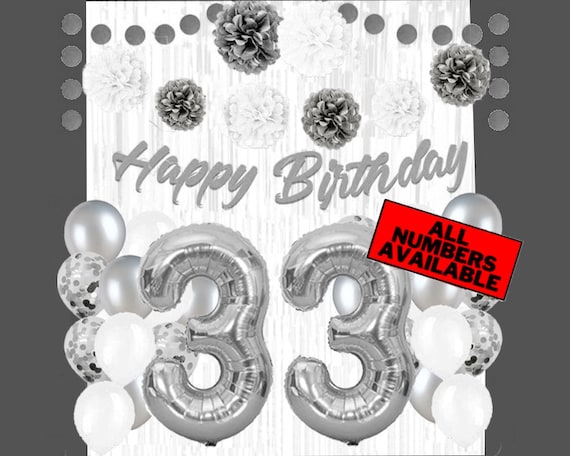 Conruich Decorazioni 33° Compleanno Donna, Palloncini Oro Rosa 33 Anni, Topper Torta 33° Compleanno Donna, Palloncino Numero 33, Decorazioni Feste 33 Anni