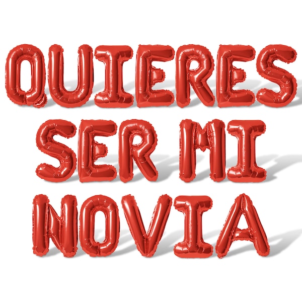 Quieres Ser Mi Novia Letter Balloon Banner - 10 Color Options - Proposal Decorations - DIY Valentines Day Decorations