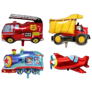 32&quot; Transportation Balloon Bundle - Boy Birthday Party - Transportation Birthday - Foil Balloons - Planes, Trains and Trucks