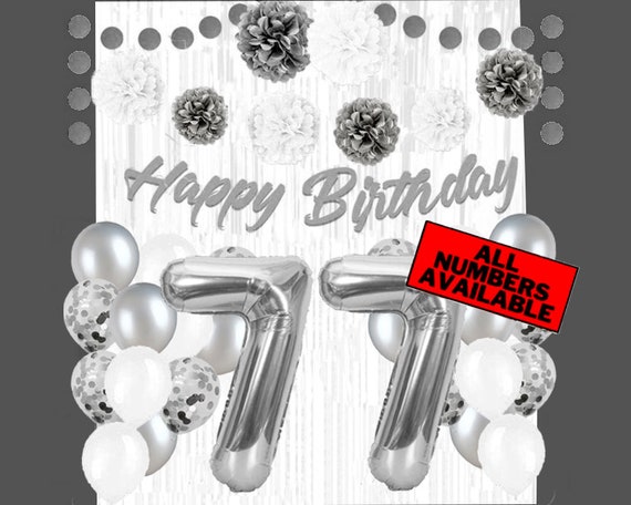 Decorazioni Compleanno Oro Bianco Verde - Striscione, Palloncini, Pompon Per Feste - Foto 3