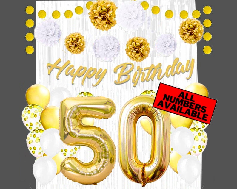 Decoración de 50 cumpleaños para mujer: elegante decoración de 50 cumpleaños  en oro rosa y negro, 100 piezas, gran regalo de 50 cumpleaños para su hito  -  España