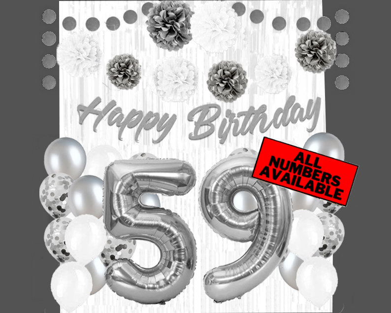 Oro rosa 59 °compleanno decorazione donna set,59 anni compleanno decorazione oro rosa set,palloncini 59 anni compleanno decorazione donna,decorazione