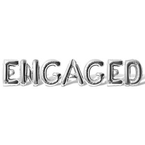 ENGAGED Letter Balloon Banner - Gold, Rose Gold, Silver, Black, Blue & Pink Party Decorations - Engagement Party or Bachelorette Decorations