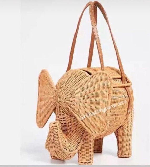 Handmade Elephant Wicker Bag Shoulder Bag and Top Handle - Etsy