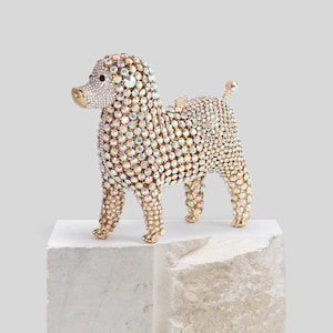 Bling Luxury Rhinestone Poodle Clutch, Statement Purse, Wedding, Bridal Accessories, Dog Lover, Bridesmaids