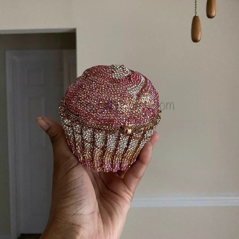 Cupcake Frosting Cake Rhinestone Clutch 