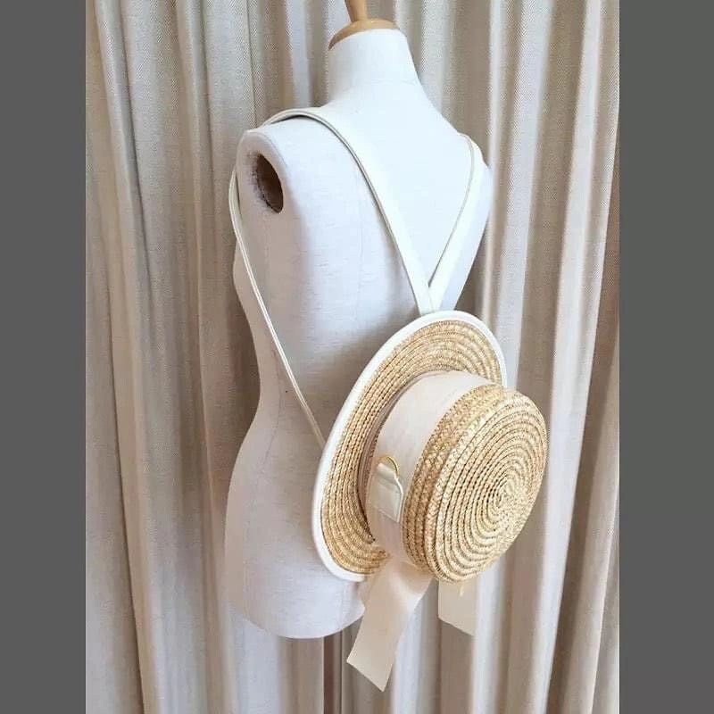 Straw Hat Purse Set and Backpack Picnic Date Night Beach Etsy