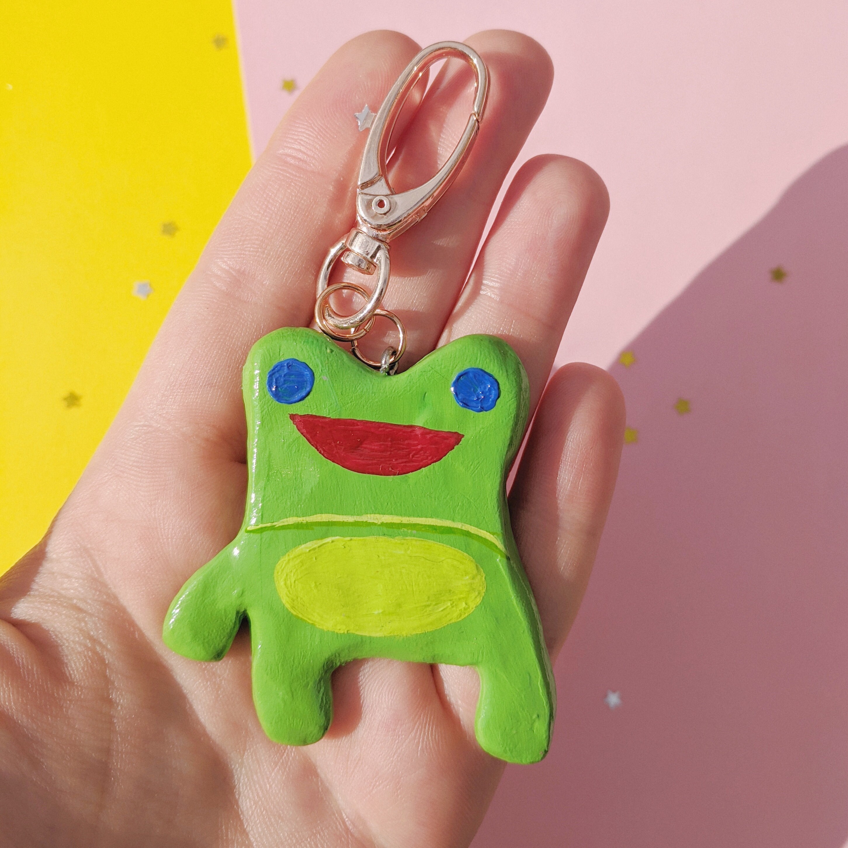 Froggy Chair Handmade Clay Keychains Hand Painted Etsy