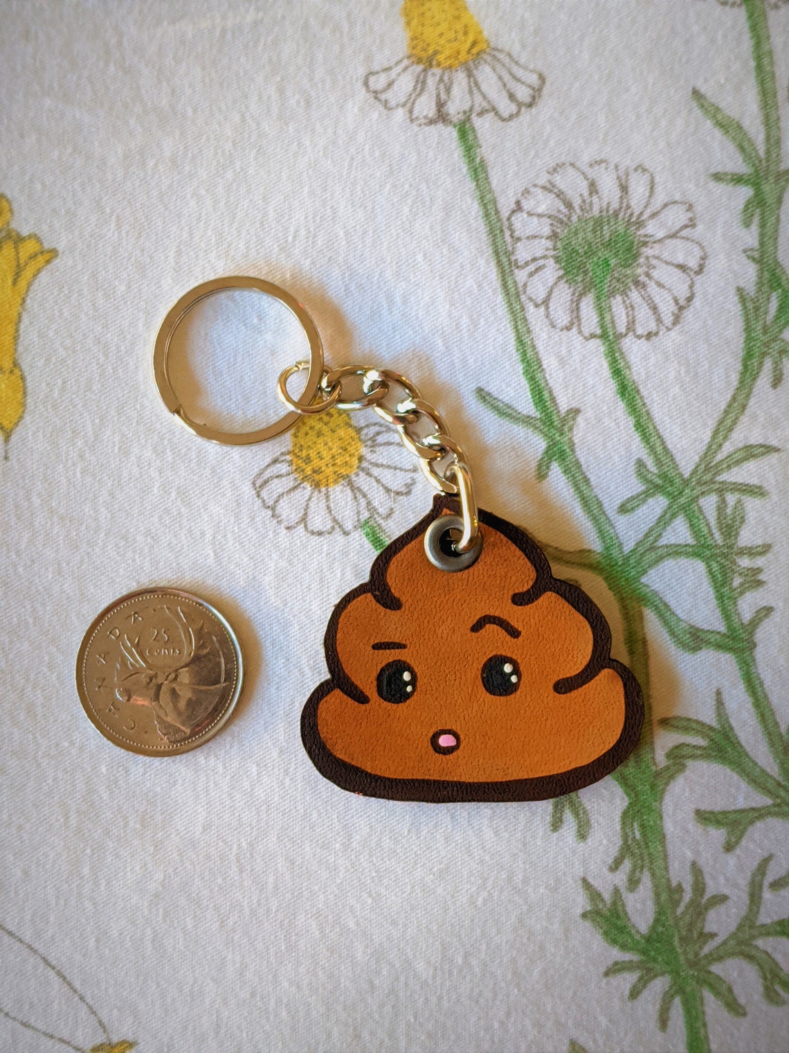 Poop Emoji Keychain Genuine Leather Backpack Accessory Etsy