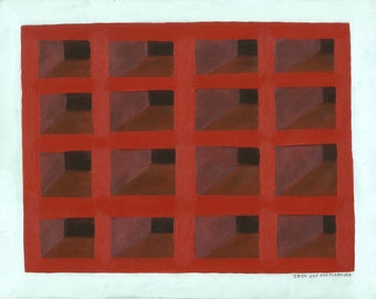 Original Painting - Red Clay Geometric Pattern (Unframed)