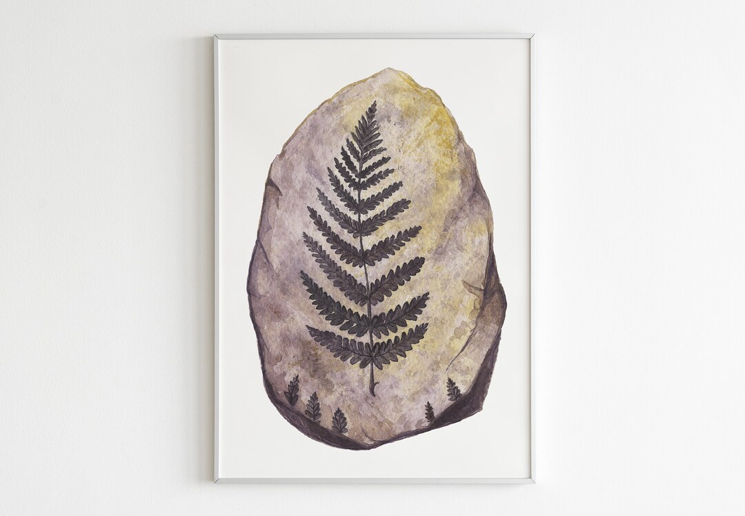 Fossil Wall Art Plant. Vertical Paleobotany Print. Etsy