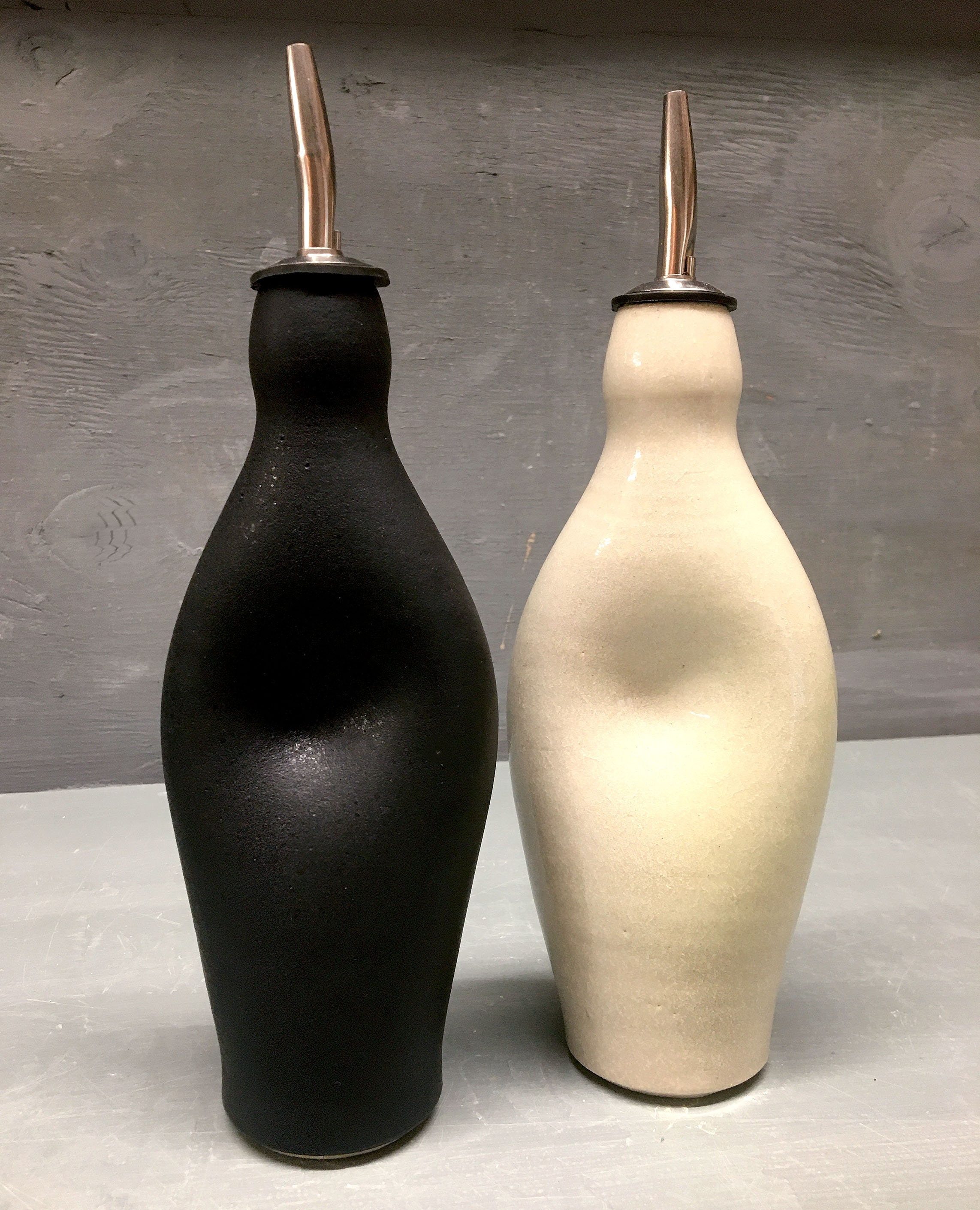 Handthrown ceramic olive oil bottles Etsy