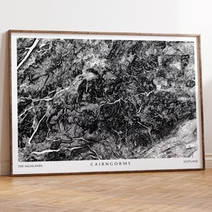 De Cairngorms National Park-print | Schotse Hooglanden - afdruk bergkaart - contourkaart - topografische kaart - wandelcadeau