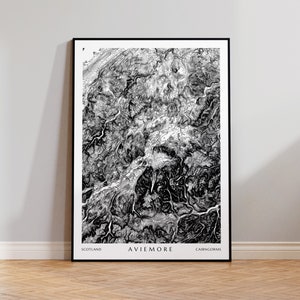 Aviemore | The Cairngorms National Park Print | Scottish Highlands - Topographic Contour Print