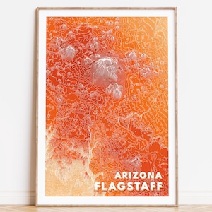 Carte topographique Flagstaff | Impression contour Arizona | Affiche des États-Unis d'Amérique | Cadeau de voyage aux États-Unis